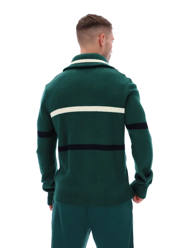 Pull à demi-zip en maille Camilo « Rain Forest »