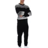 Pull en maille rayé Connor noir à col rond