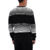 Pull en maille rayé Connor noir à col rond