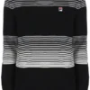 Pull en maille rayé Connor noir à col rond