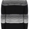 Pull en maille rayé Connor noir à col rond
