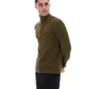 Pull en maille texturée à col cheminée et fermeture à glissière 1/4 Stevie, vert olive foncé