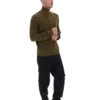 Pull en maille texturée à col cheminée et fermeture à glissière 1/4 Stevie, vert olive foncé