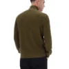 Pull en maille texturée à col cheminée et fermeture à glissière 1/4 Stevie, vert olive foncé