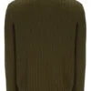 Pull en maille texturée à col cheminée et fermeture à glissière 1/4 Stevie, vert olive foncé