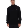 Pull en maille texturée Stevie noir à col cheminée et fermeture à glissière 1/4