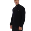 Pull en maille texturée Stevie noir à col cheminée et fermeture à glissière 1/4