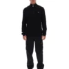 Pull en maille texturée Stevie noir à col cheminée et fermeture à glissière 1/4