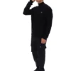Pull en maille texturée Stevie noir à col cheminée et fermeture à glissière 1/4