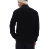Pull en maille texturée Stevie noir à col cheminée et fermeture à glissière 1/4
