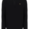 Pull en maille texturée Stevie noir à col cheminée et fermeture à glissière 1/4
