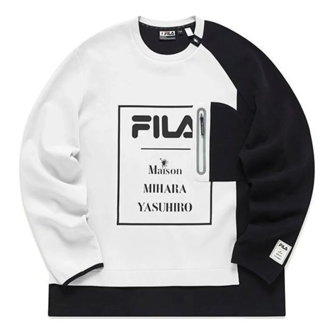 Pull Fila x Mihara Yasuhiro à imprimé Lettrer « White Black »
