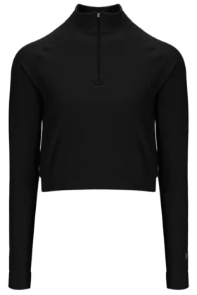 Pull à quart de zip Casa sans coutures noir