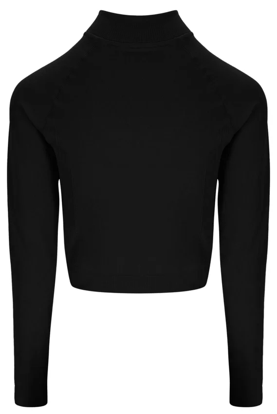 Pull à quart de zip Casa sans coutures noir