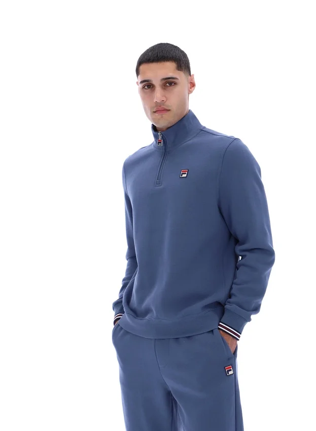 Pull Ramy F-Box à fermeture éclair 1/4, couleur indigo vintage