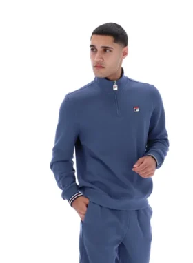 Pull Ramy F-Box à fermeture éclair 1/4, couleur indigo vintage