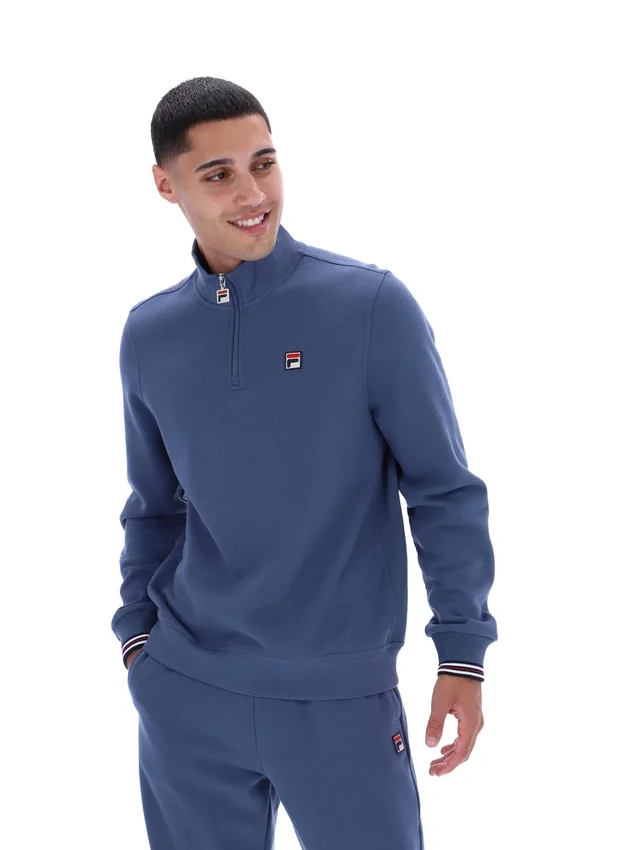 Pull Ramy F-Box à fermeture éclair 1/4, couleur indigo vintage