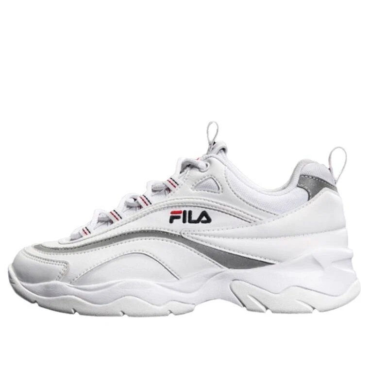 Ray VNTG : baskets chunky blanches/argentées