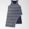 Robe bleu nuit à double épaisseur et dos nageur