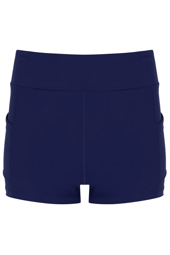 Robe en jersey maillé bleu marine pour femme avec Shorts intégrés