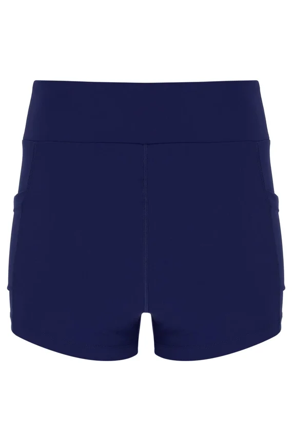 Robe en jersey maillé bleu marine pour femme avec Shorts intégrés