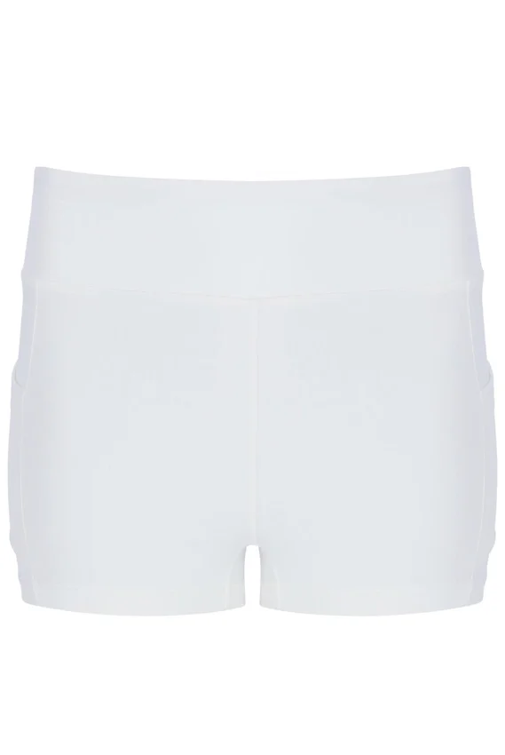 Robe en jersey mesh blanc cassé pour femme avec Shorts intégrés
