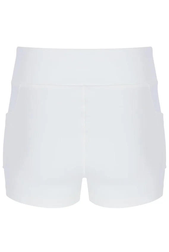 Robe en jersey mesh blanc cassé pour femme avec Shorts intégrés