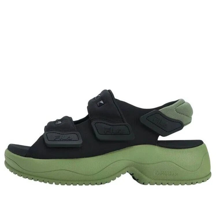 Sandales Puff « Noir Vert »