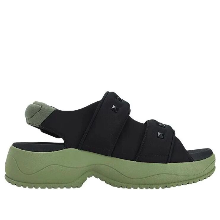 Sandales Puff « Noir Vert »
