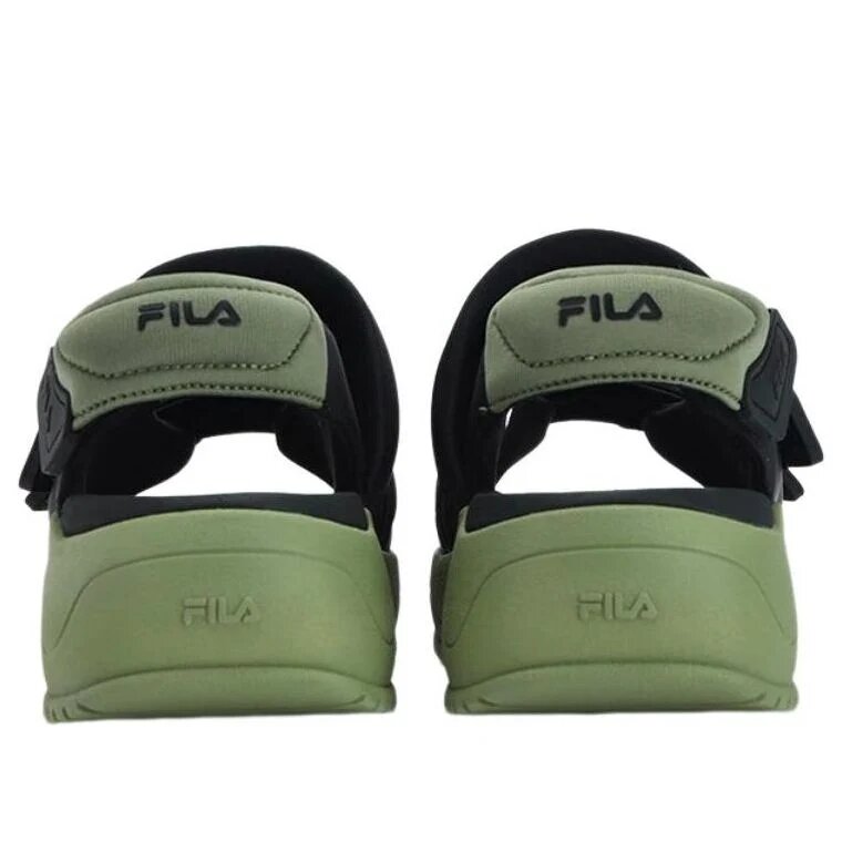 Sandales Puff « Noir Vert »