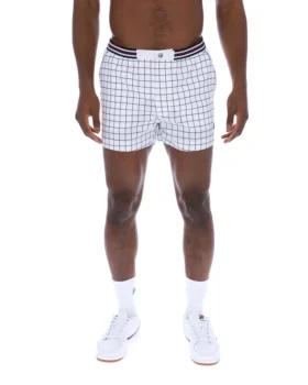 Short blanc High Tide en tissu éponge à rayures et poches