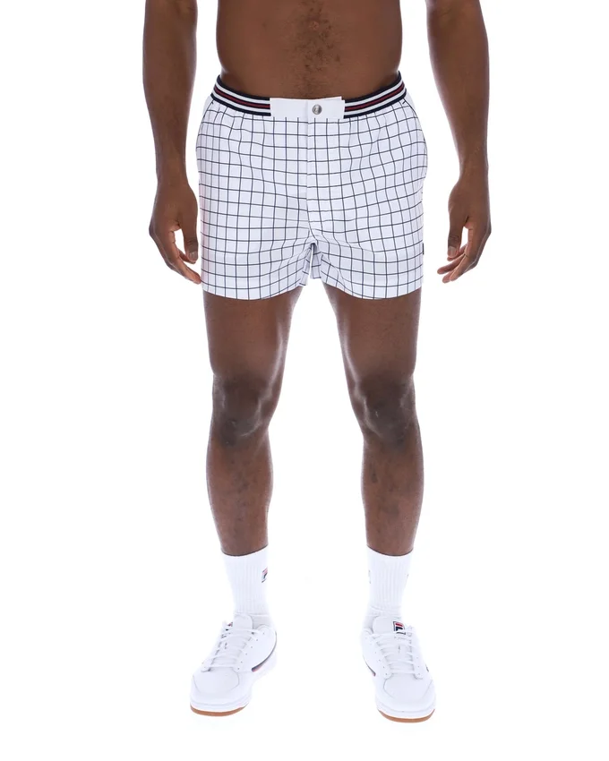 Short blanc High Tide en tissu éponge à rayures et poches