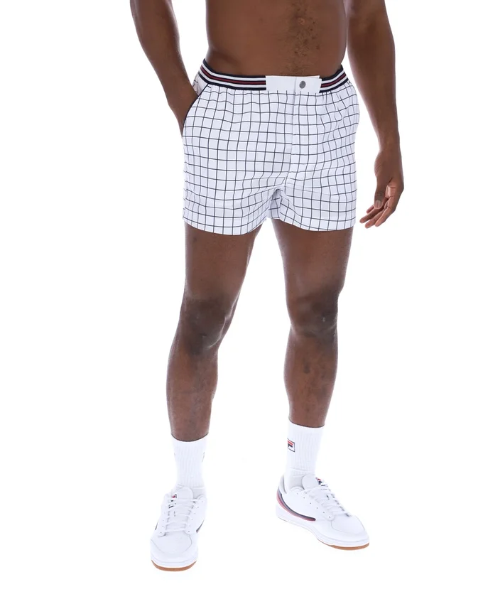 Short blanc High Tide en tissu éponge à rayures et poches