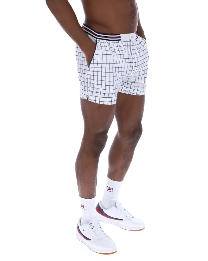 Short blanc High Tide en tissu éponge à rayures et poches