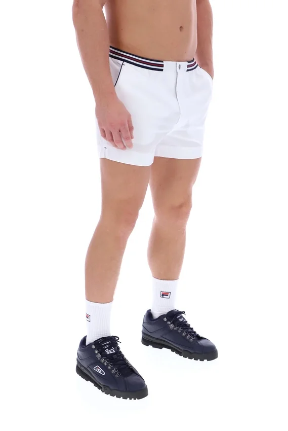 Short blanc High Tide en tissu éponge à rayures et poches