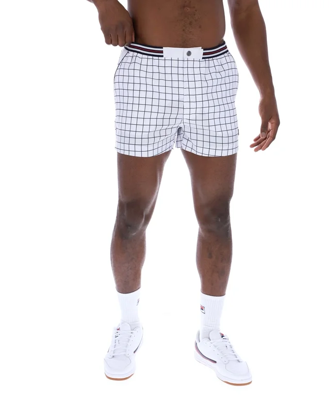Short blanc High Tide en tissu éponge à rayures et poches
