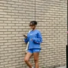Short de cyclisme Fila x TALA SKINLUXE bleu Palace