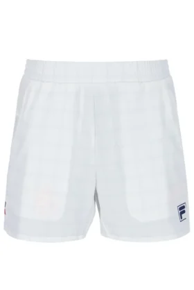 Short de tennis blanc à motifs pour homme, 5"