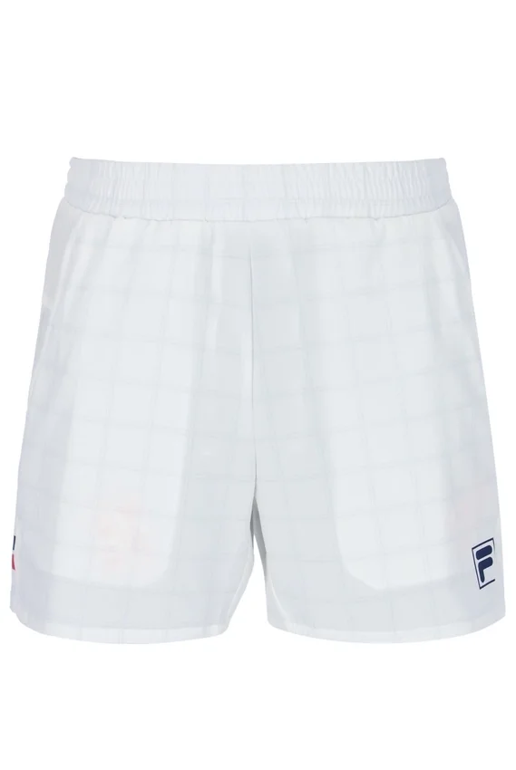 Short de tennis blanc à motifs pour homme, 5"