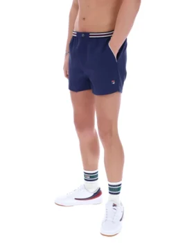 Short Fila High Tide en tissu éponge à rayures et poches, bleu marine