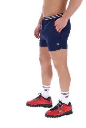Short Fila High Tide en tissu éponge à rayures et poches, bleu marine