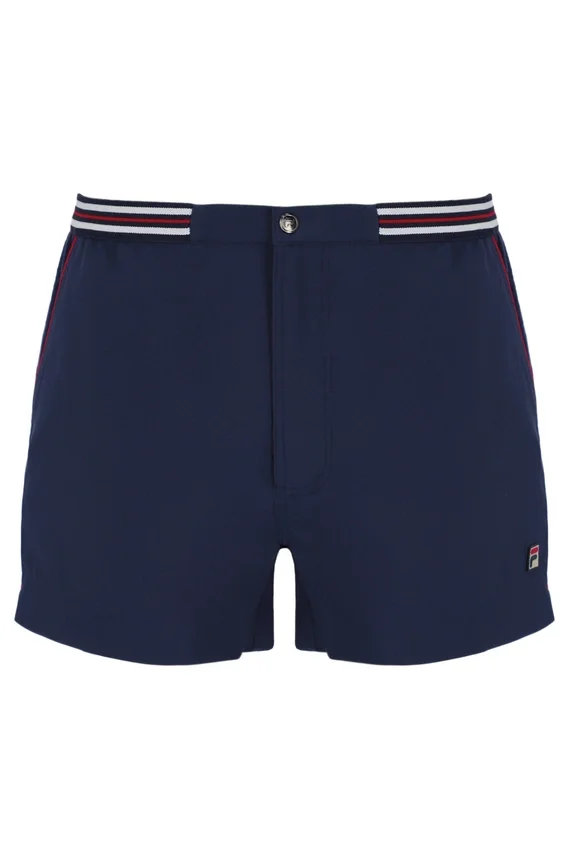 Short Fila High Tide en tissu éponge à rayures et poches, bleu marine