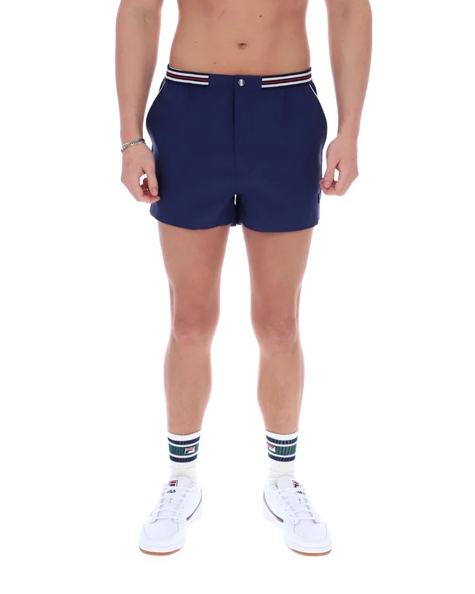 Short Fila High Tide en tissu éponge à rayures et poches, bleu marine