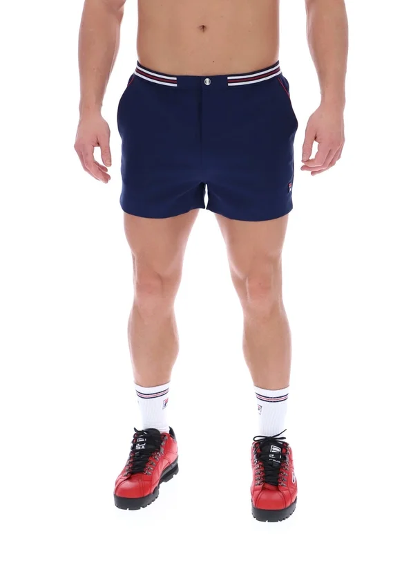 Short Fila High Tide en tissu éponge à rayures et poches, bleu marine