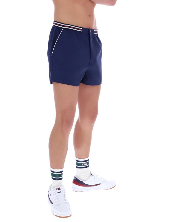 Short Fila High Tide en tissu éponge à rayures et poches, bleu marine
