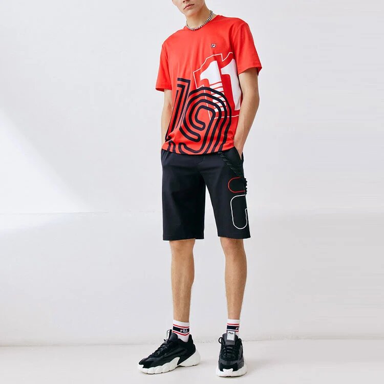Shorts de sport décontractés en tricot avec logo alphabétique, bleu