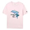 Shorts de sport décontractés à manches courtes « Dolphin Printing » rose