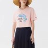 Shorts de sport décontractés à manches courtes « Dolphin Printing » rose