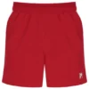 Shorts de tennis rouge pour homme de 5 pouces avec slip intégré