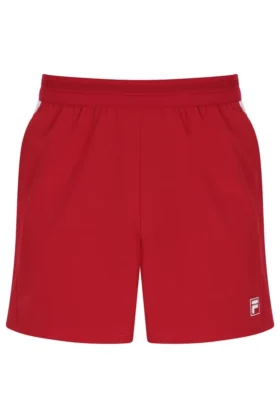 Shorts de tennis rouge pour homme de 5 pouces avec slip intégré